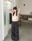 Eveny shirring volume hole short sleeve knit