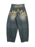 Eddie Flame Curved Denim Pants