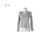 Noban Simple Ribbed Half Crop Knit Cardigan