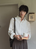 Crudy wrinkle check shirt