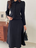 Mikel Collar Short Jacket Long Skirt Set