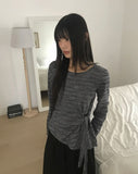 Norin Twisted Round Diagonal Long Sleeve T-Shirt