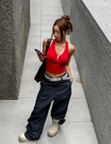 Cheek Shirring Glam Halter Sleeveless