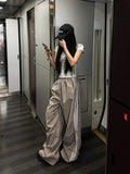 Metal Track Wide Nylon Pants