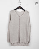 Belky half button henley neck boucle long sleeve knit