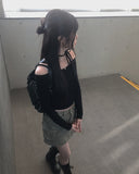 Awesome Choker Off Shoulder Ribbon Tee