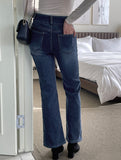 Mikel Span Brushed Two Button Bootcut Denim Pants