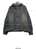 Deep L Washing Beige Hood Denim Jacket