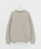 [unisex] Kamba Pocket Collar Cable Knit Zip-Up