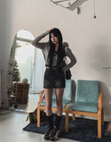 Kaeti Incision Denim Skirt Pants