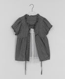 Olbe Layered Ribbon Short Sleeve Blouse