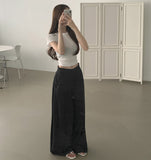 Wide ver. Fold Folding Mesh Fabric Banding Mega Wide Pants