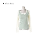 [MADE] Colin Diagonal Button Sleeveless See-Through Layered T-Shirt