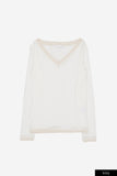 Panay sheer wide V-neck T-shirt