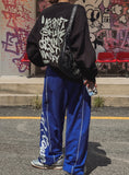 Follow lettering stitch training pants