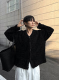 Ethnic fur cardigan