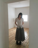Pulleu Strap Punching Puff Blouse