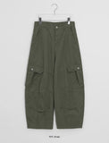 Anno Curved Cotton Cargo Wide Pants