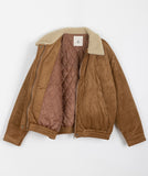 [BAONHAUS] Tetenve Fleece Collar Suede Quilted Jumper