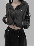 Lehen Cut-Out Cropped Hooded Jumper