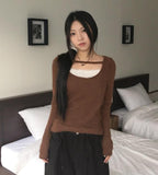 Burku Lace Strap Angora Long Sleeve T-Shirt