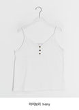 Miseka Lace Button V-Neck Sleeveless