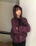 Binon Ribbon Frill Hood Zip-Up