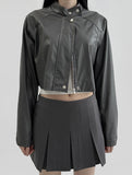 Charit Cropped Leather Jacket
