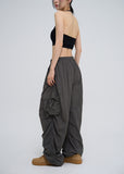 Uni Shirring Wide Cargo Pants