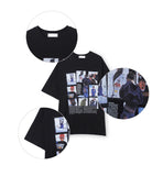 Border printed short-sleeved T-shirt