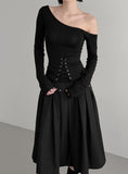 Wrap Set Corset One-Off Shoulder Top