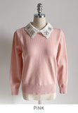 Nemyu Pearl Cubic Lace Collar Knit
