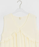 Shoto Deep-V Ruffled Layered Sleeveless Blouse
