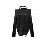 Vine Strap Off-Shoulder Two-Way Knit Scarf Set