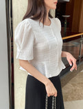 Jane Round Puff Peplum Blouse