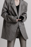 Wrinkled Leather Blazer