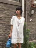 Muse Lace V-Neck Over Fit Layered Mini One Piece