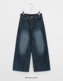 Hibonne brushed denim wide pants