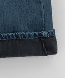 Yanne Brushed Side Pintuck Denim Wide Pants