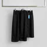 Span Summer Banding Back Slit Cotton Long Skirt