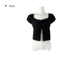 Kalin Summer Ribbon Open Crop Blouse
