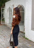 David Bandind Raw Denim Skirt