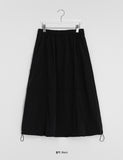 Huo Nylon Balloon Flare Banding Long Skirt