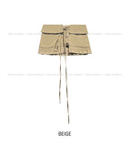 Molder strap layered pleated skirt