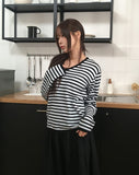 Soy Striped V-Neck Knit