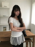 [Planning] Niu Shirring Short Sleeve T-Shirt