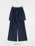 [BAONHAUS] Mecca Summer Denim Layered Skirt Pants