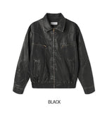 Rotten washed vintage leather jacket