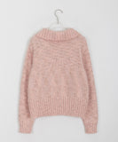 Nubin Mix Color Knit Zip-Up Cardigan