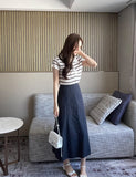 Jehenre Cut Flare A-Line Long Skirt